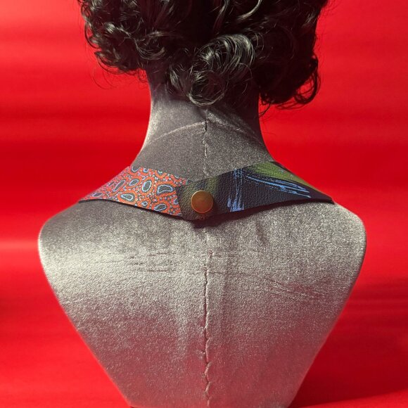 Upcycled Cactus Leather Collar – Hand-Painted, Unique Statement Accessory - Picture 7 of 14